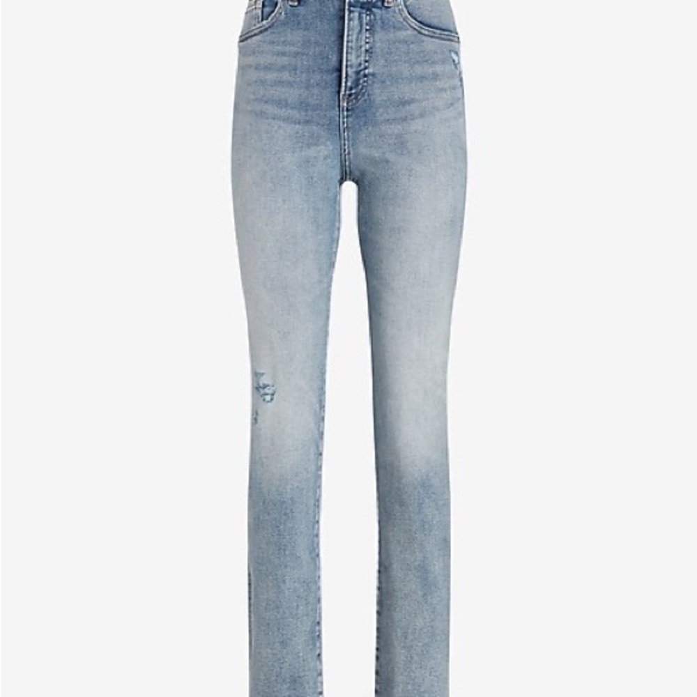 Express Blue High Rise Jeans with Vintage Appeal